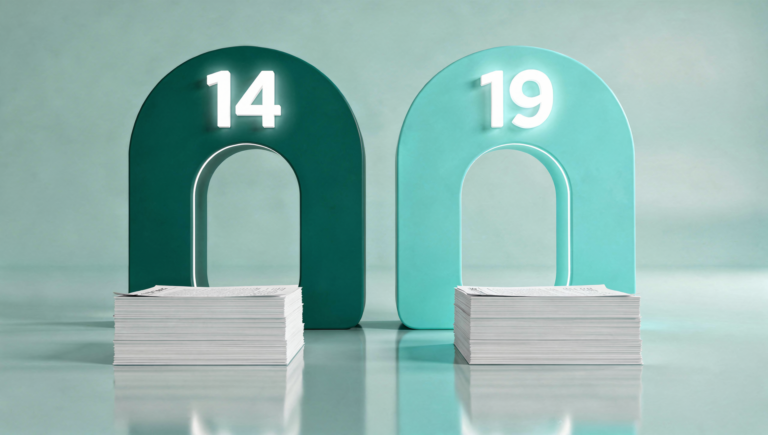 아포스티유 접수 시 미성년자 기준 나이 차이를 두 개의 기준으로 비교해 보여주는 안내용 이미지